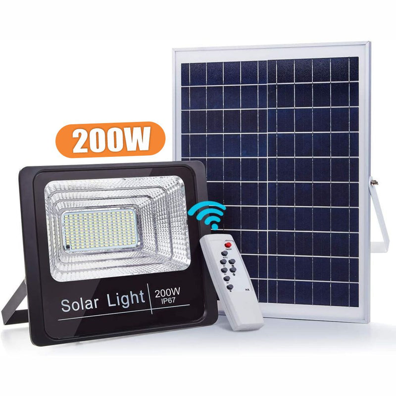 EcoLuz Solar 200W🔥Reflector con panel solar para exteriores  alta luminosidad, con encendido automático al oscurecer