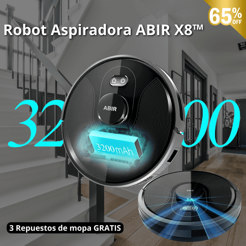 Robot Aspiradora ABIR X8™ + 10 Repuestos Gratis (Oferta hasta media noche)