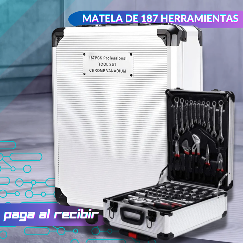 Maleta de herramienta: Kit Completo Con 187 Piezas