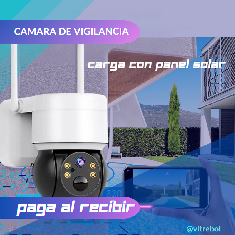 Cámara de Seguridad - Con Carga mediante panel solar.