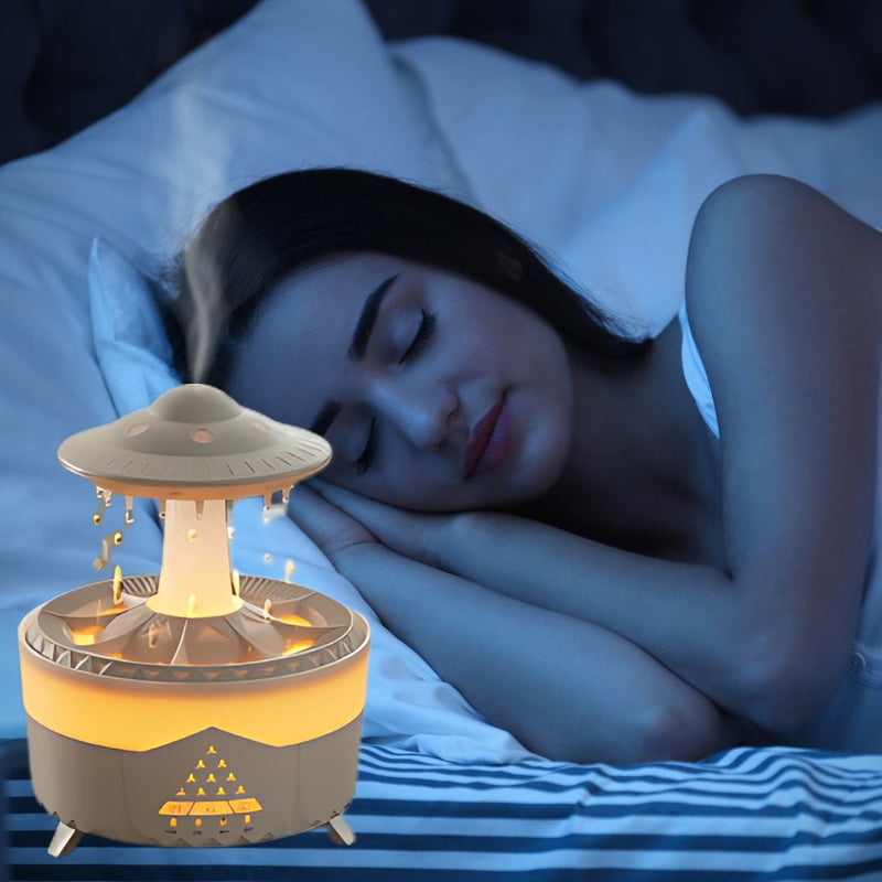 Humidificador con sonido de lluvia para personas con problemas de insomnio➕Curso de yoga online GRATIS